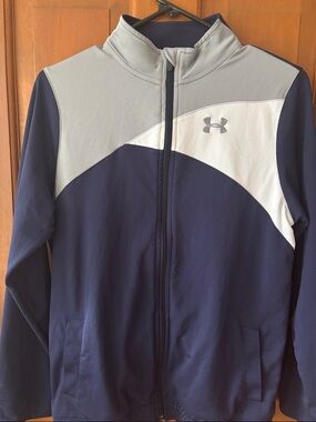Under Armour Boys Navy, Gray & White Full-Zip Jacket
